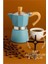 Bfs Italyan Moka Pot - 6061 Saf Alüminyum Ahşap Saplı - 6 Kişilik Mavi 1