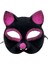 Bfs Siyah Renk Fuşya Simli Süet Kaplama Kedi Maskesi 18X14 cm 3