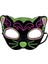 Bfs Siyah Kadife Kaplama Üzeri Pembe Yeşil Sim Işlemeli Kedi Maskesi 20X13 cm 2