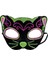 Bfs Siyah Kadife Kaplama Üzeri Pembe Yeşil Sim Işlemeli Kedi Maskesi 20X13 cm 3