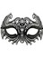 Bfs Siyah Renk Lazer Kesim Üzeri Kristal Taşlı Metal Balo Parti Venedik Maskesi 3