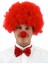 Bfs Kırmızı Renk Kıvırcık Afro Bonus Peruk Takma Saç ve Kırmızı Burun Seti 1