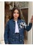 Kız Çocuk Üç Boyutlu Çiçek Aksesuarlı Kot Ceket-Jeans Ceket 1