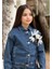 Kız Çocuk Üç Boyutlu Çiçek Aksesuarlı Kot Ceket-Jeans Ceket 4