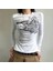 Beyaz Vintage Punk Patterned Uzun Kollu Crop 1