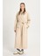 Kadın Taş Oversize Astarsız Tam Boy Deri Trench 30022 4