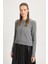 Düğmeli Triko Hırka Antrasit 1