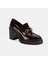 Kadın Bordo Toka Detaylı Topuklu Rugan Loafer 5