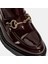 Kadın Bordo Toka Detaylı Topuklu Rugan Loafer 6