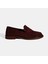 Kadın Bordo Süet Loafer 2