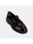 Kadın Bordo Püskül Detaylı Deri Loafer 5