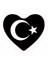Kalp Türk Bayrağı Oto Arka Cam Sticker 20 x 20 cm 1