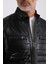 Leandro Erkek Şişme Deri Mont 6