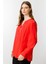 Kadın Büyük Beden Önü Düğmeli Hakim Yaka Bluz 3518 Mercan 2