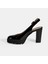 Kadın Siyah Slingback Platform Topuklu Rugan Ayakkabı 3