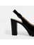 Kadın Siyah Slingback Platform Topuklu Rugan Ayakkabı 6
