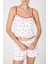 Beyaz Kiraz Desenli Kadın Pijama Takımı 3415 5