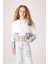 Jena Denim Parçalı Kız Ceket - Beyaz 5