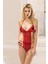 Kırmızı Dantelli Fantezi Bodysuit - 845 1