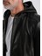 Arda Erkek Kapüşonlu Deri Mont 4