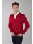 Polo Yaka Fermuar Detaylı Kırmızı Erkek Yün Triko TR23KNOS23211_D24 4