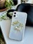 Iphone 11 Uyumlu Şeffaf Buket Simli Çiçek (Gerçek Çiçek) Epoksili Telefon Kılıfı 6