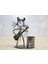 Metal Gitar Çalan Kedi Müzisyen Saat ve Kalemlik ALK4345 1