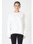 Ekru Bisiklet Yaka Oversize Kadın Sweatshirt 9152M 11