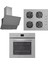 Gri Cam Ankastre Set - 3481S Davlumbaz - L638S01 Ocak - F502S01 Fırın 1