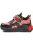 Kırmızı Siyah Cırtlı Hafif Esnek Erkek Çocuk Spor Ayakkabı 2048 P 2