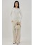 Kadın Slim Fit Yuvarlak Yaka Uzun Kollu Üst Beyaz 7