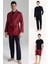 12000 Erkek Bordo Sabahlık Pijama Şort 5'li Set Takım 1