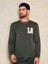Erkek Haki Bisiklet La Baskılı Uzun Kol Sweatshirt 1