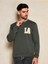 Erkek Haki Bisiklet La Baskılı Uzun Kol Sweatshirt 2
