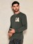 Erkek Haki Bisiklet La Baskılı Uzun Kol Sweatshirt 5