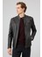 Leonard Erkek Kahverengi Vintage Slim-Fit Deri Ceket 25WGF6582VD 2