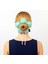 El Yapımı Mint Yeşili Pembe Fiyonklu Çiçek Scrunchie Topuz Tokası 1