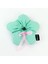 El Yapımı Mint Yeşili Pembe Fiyonklu Çiçek Scrunchie Topuz Tokası 4