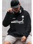 Smart Casual Siyah Kapşonlu Sweatshirt 1