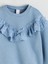 Lcw Kids Mavi Bisiklet Yaka Fırfırlı Kız Çocuk Sweatshirt 4