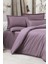 Stripe Çift Kişilik Pollysaten Nevresim Takımıı Lila 1