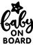Baby On Board Yıldızlı Sticker 10 x 12 cm 1