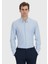 Açık Mavi Çizgili Regular Fit Klasik Pamuk Karışımlı Gömlek 1