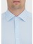 Açık Mavi Baskılı Regular Fit Klasik Pamuk Karışımlı Gömlek 4