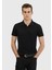 Siyah Düz Polo Yaka %100 Pamuk T-Shirt 1
