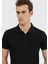 Siyah Düz Polo Yaka %100 Pamuk T-Shirt 3