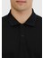 Siyah Düz Polo Yaka %100 Pamuk T-Shirt 4