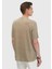 Vizon Düz Bisiklet Yaka %100 Keten T-Shirt 4
