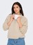 Kadın Yarım Fermuarlı Peluş Bej Sweatshirt - 15311631 2