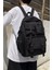 Siyah Çok Bölmeli Y2K Kumaş Sırt Çantası 1